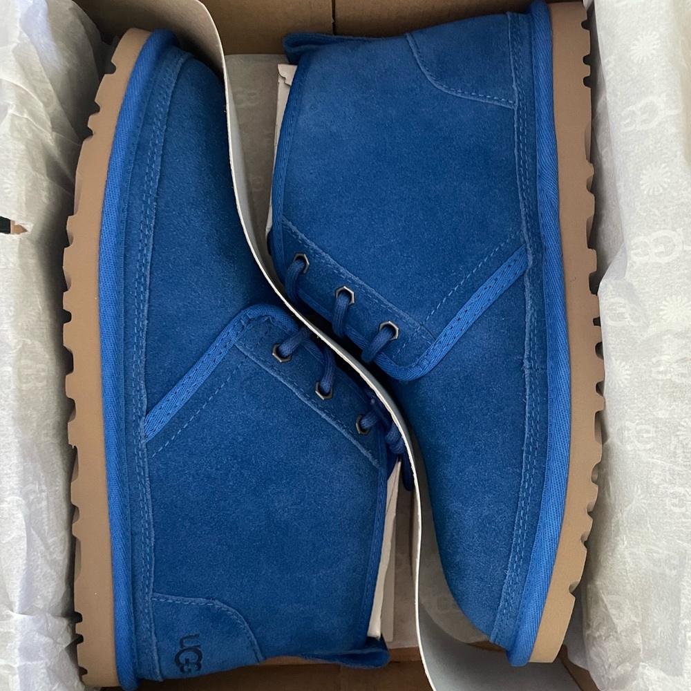 Brand New, Never Worn Royal Blue UGG Neumel Leather Shoes